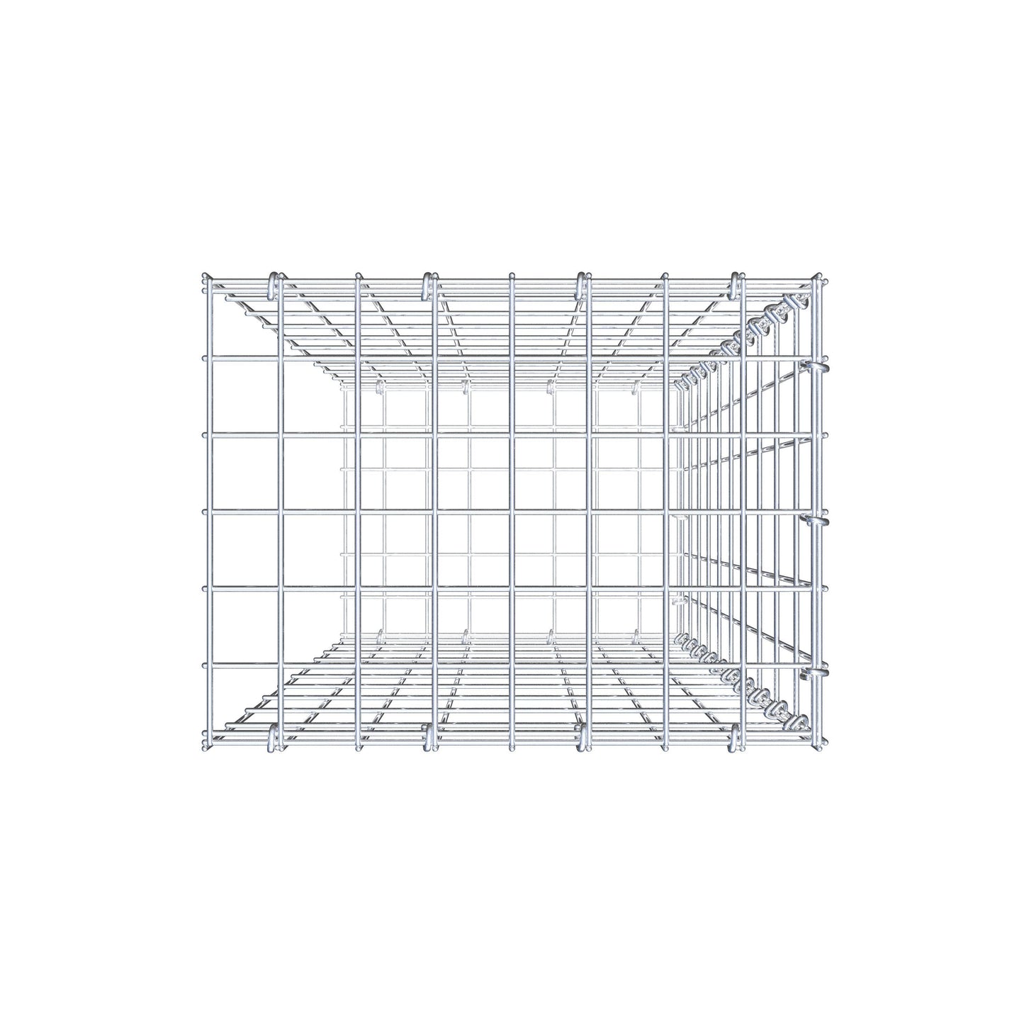 Monteret gabion type 2 100 cm x 40 cm x 30 cm, maskestørrelse 5 cm x 10 cm, C-ring