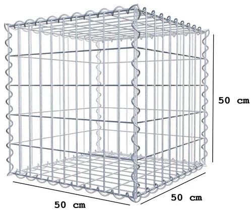 Sæt med 4 gabioner 50 x 50 x 50 cm (L x H x D), maskestørrelse 5 x 10 cm, spirallukning, trådtykkelse 4,5 mm