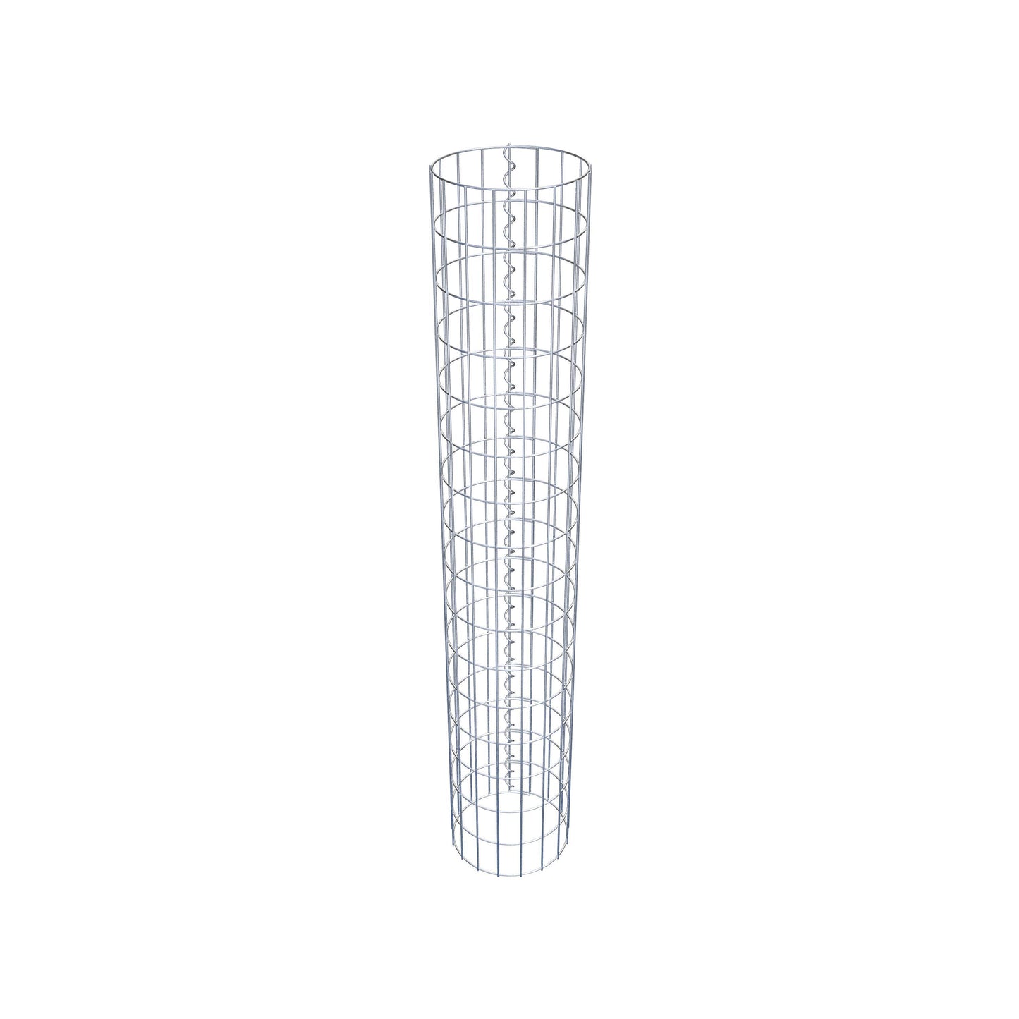 Gabion column around 27 cm diameter, 160 cm height, mesh size 5 cm x 10 cm