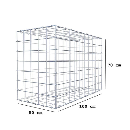 Gabion 100 cm x 70 cm x 50 cm (L x H x D), mesh size 10 x 10 cm, spiral ring