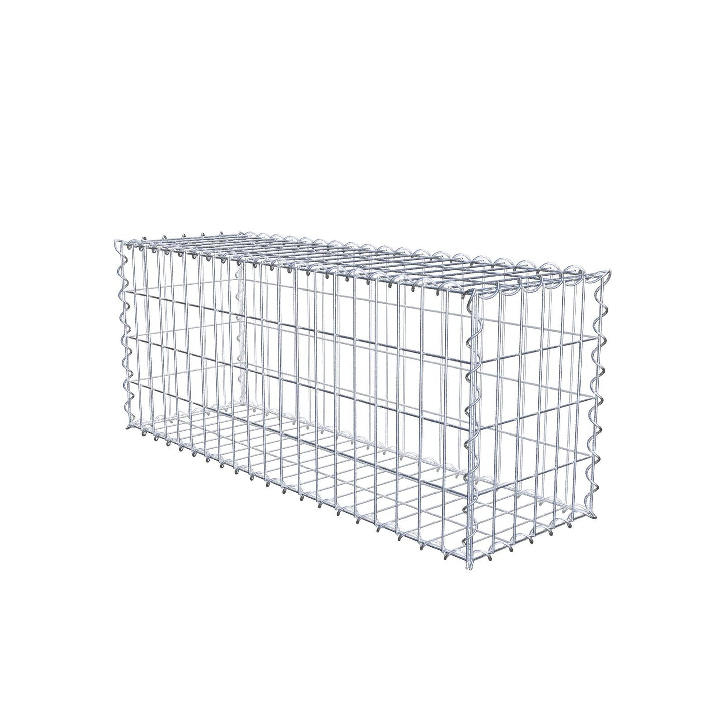 Sæt med 2 gabioner 100 cm x 40 cm x 30 cm (L x H x D), maskestørrelse 5 x 10 cm, spiralformet