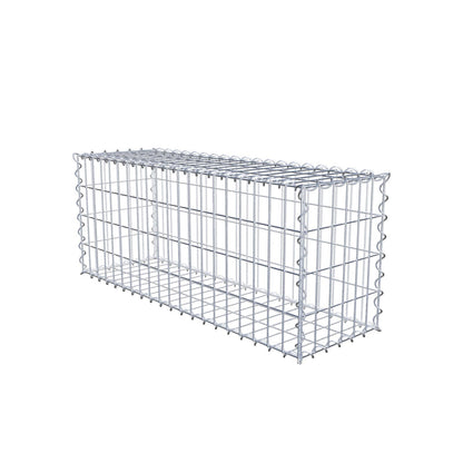 Sæt med 2 gabioner 100 cm x 40 cm x 30 cm (L x H x D), maskestørrelse 5 x 10 cm, spiralformet