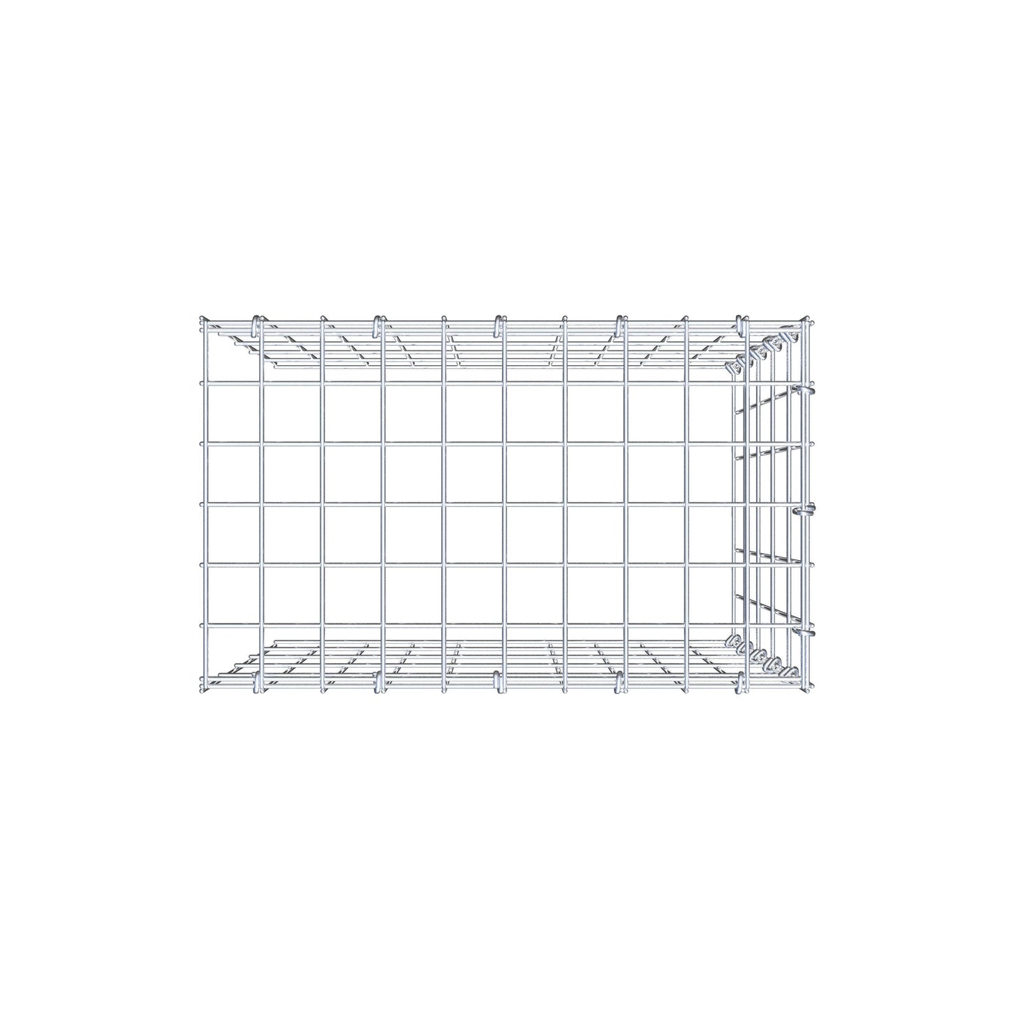 Gabbione aggiuntivo tipo 4 50 cm x 50 cm x 30 cm (L x H x P), maglia 5 cm x 10 cm, anello a C