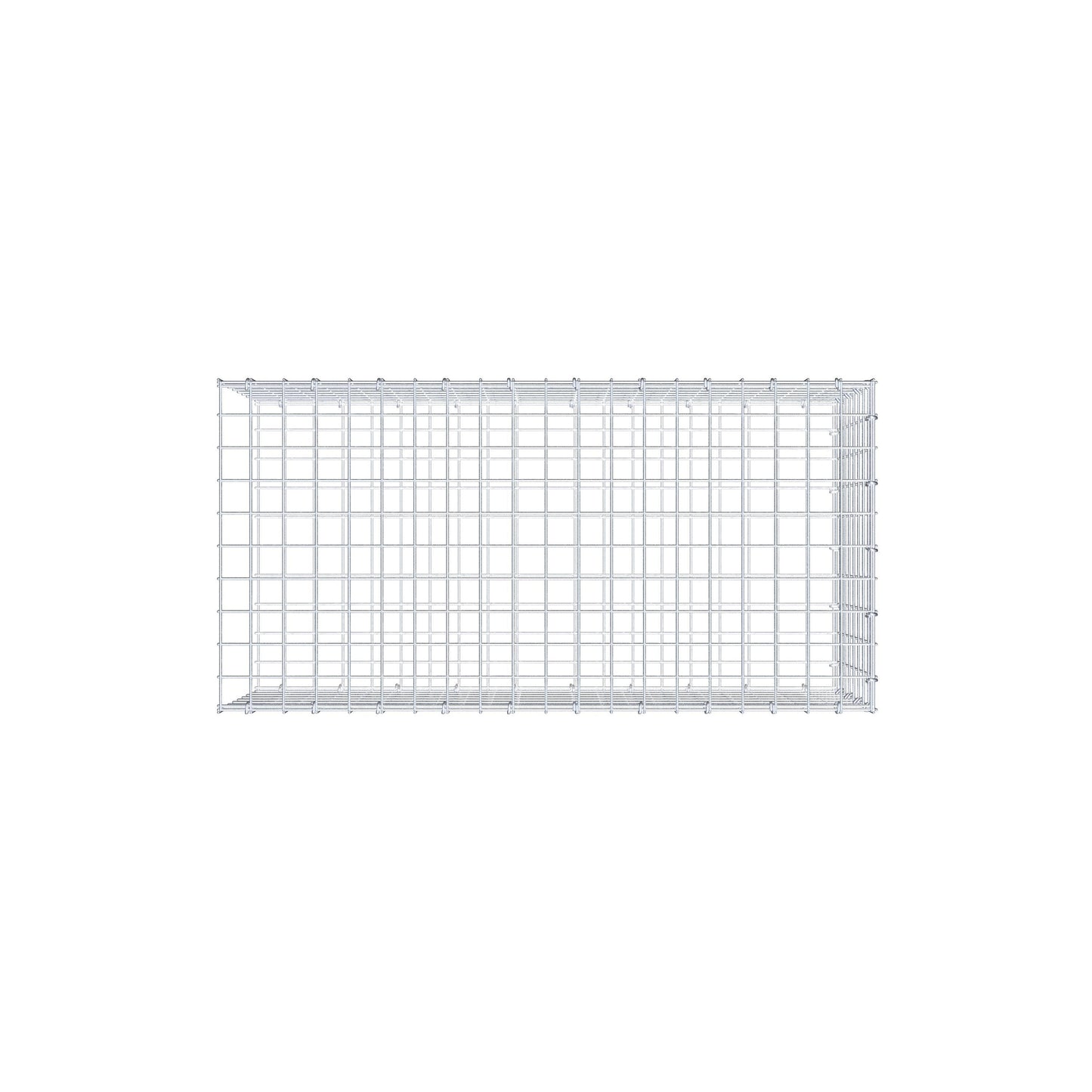 Monteret gabion type 2 100 cm x 40 cm x 50 cm (L x H x D), maskestørrelse 5 cm x 5 cm, C-ring