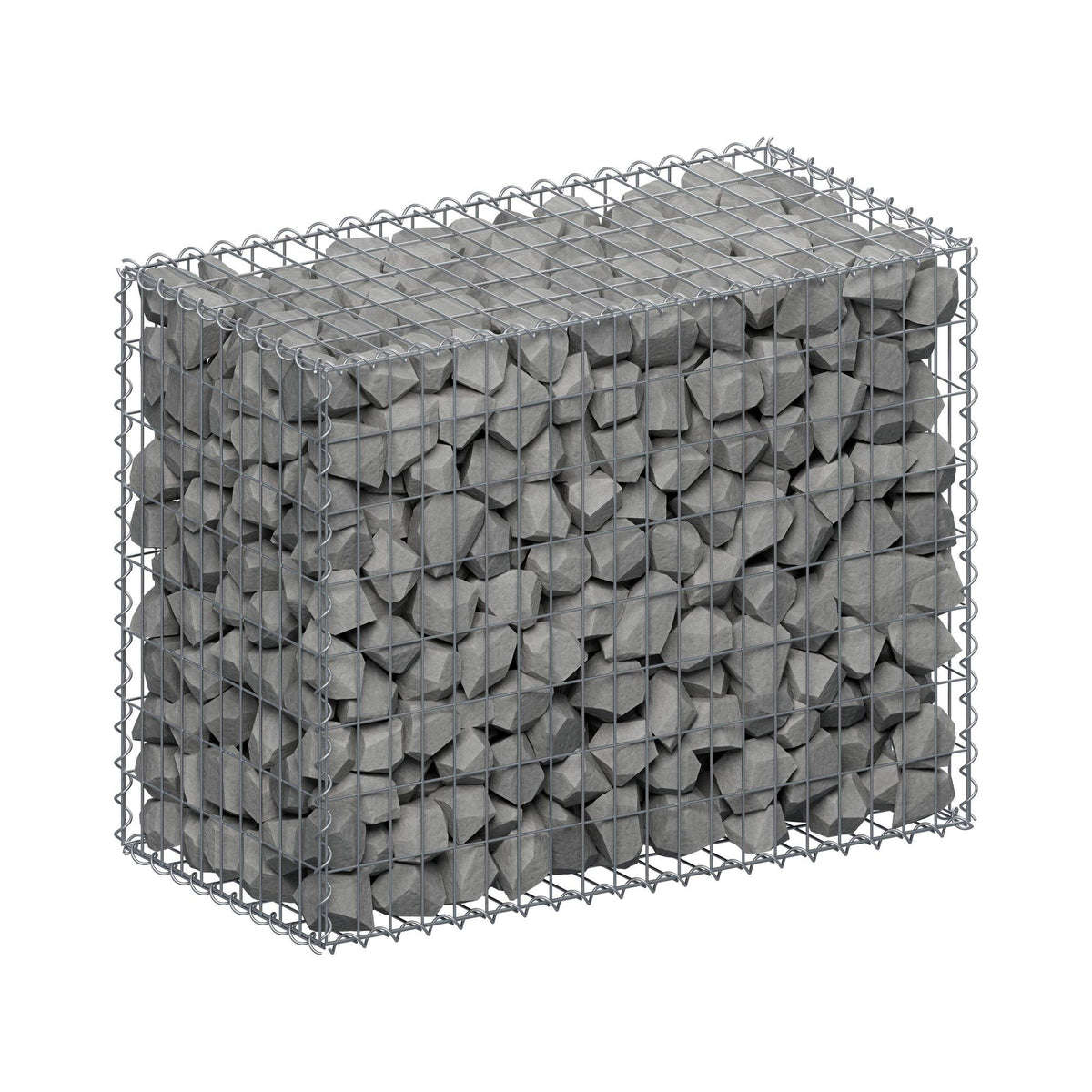 Gabião 100 cm x 80 cm x 50 cm (C x A x P), malhagem 5 cm x 10 cm, espiral