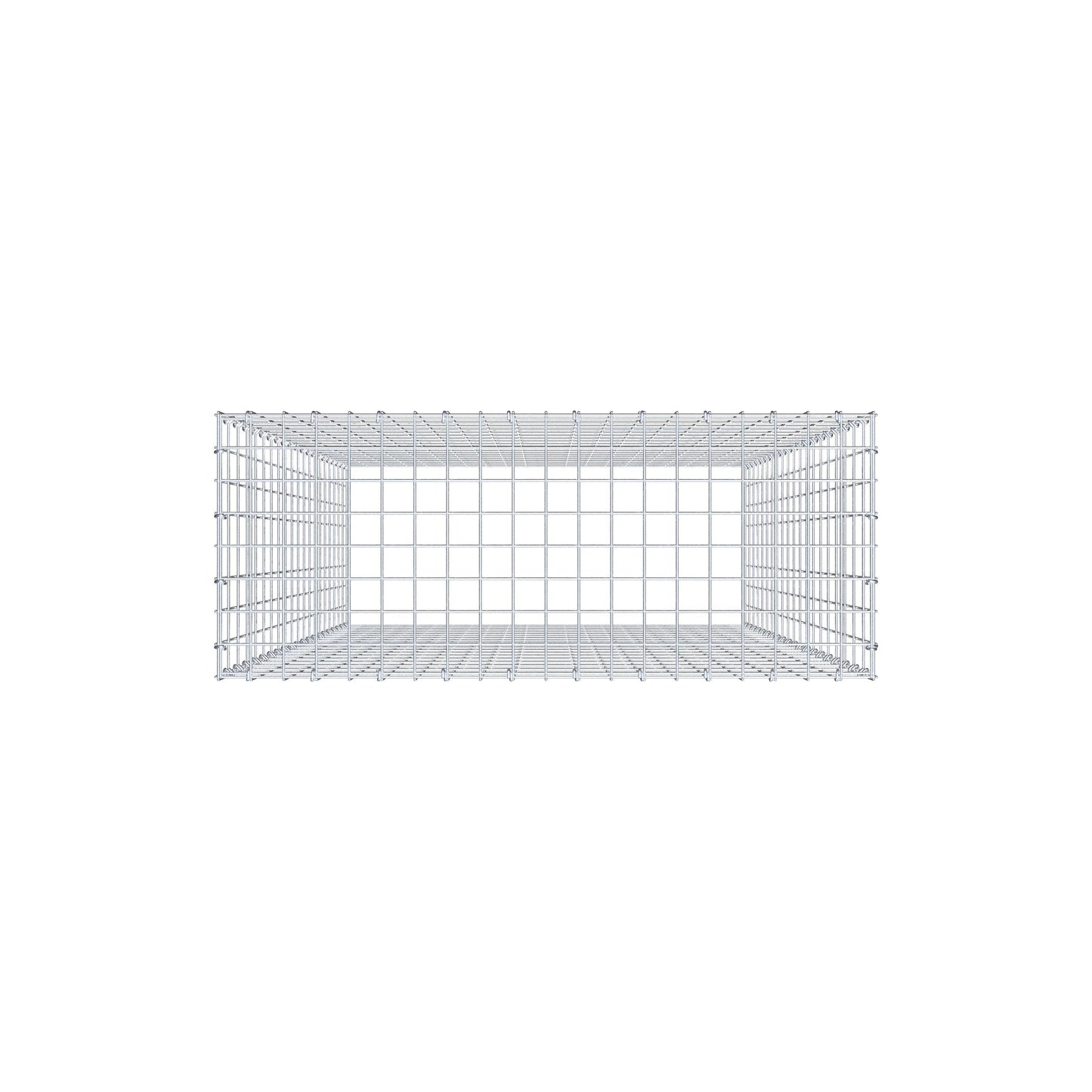 Fourche rapportée type 3 200 cm x 100 cm x 40 cm (L x H x P), mailles 5 cm x 10 cm, anneau en C