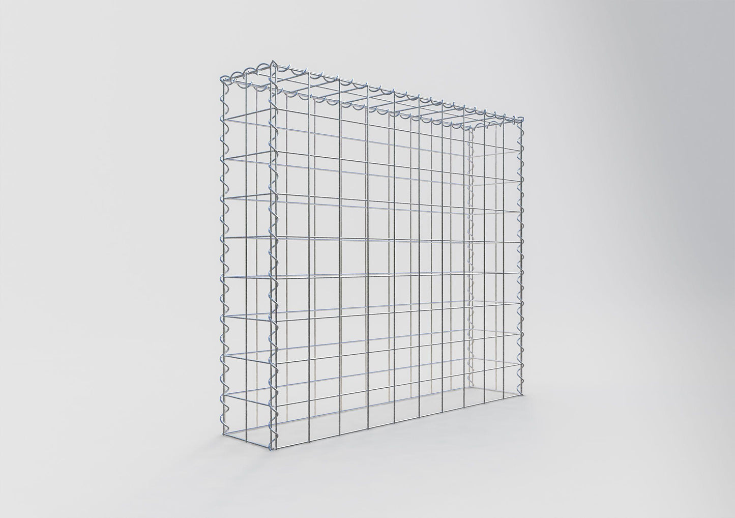 Opvokset gabion type 3 100 cm x 90 cm x 20 cm (L x H x D), maskestørrelse 10 cm x 10 cm, spiral