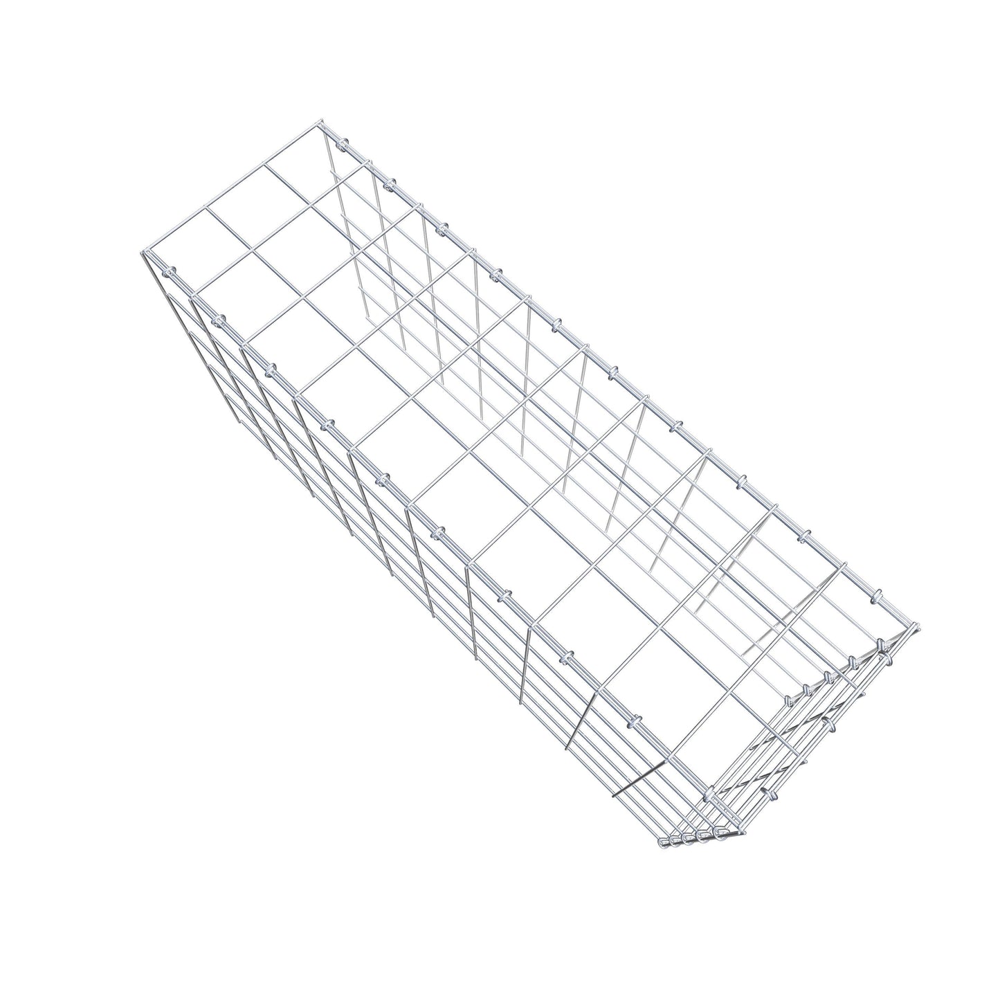 Monteret gabion type 4 100 cm x 50 cm x 30 cm (L x H x D), maskestørrelse 10 cm x 10 cm, C-ring