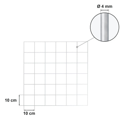 Schanskorf 80 cm x 50 cm x 50 cm (L x H x D), maaswijdte 10 cm x 10 cm, spiraal