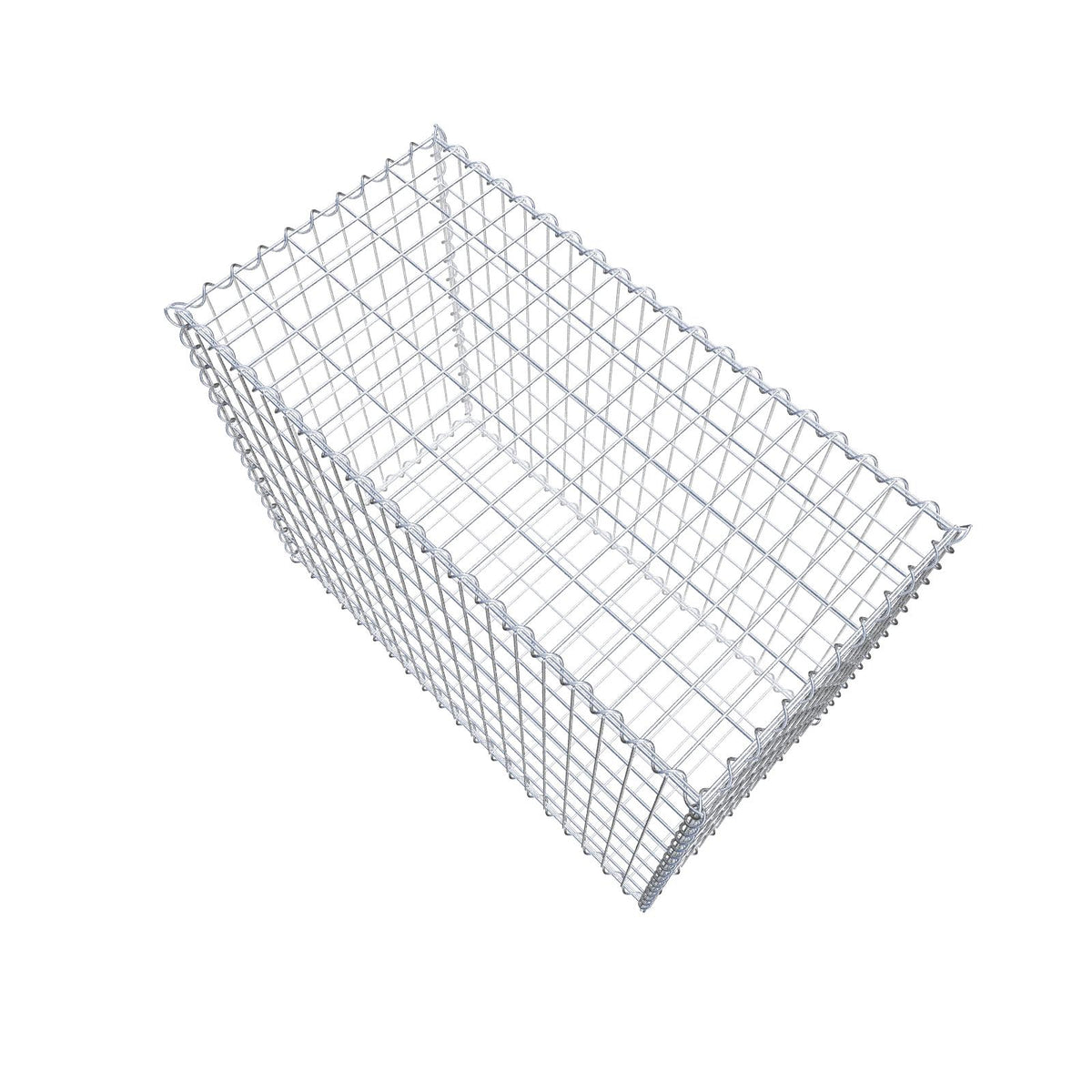 Gabião 100 cm x 80 cm x 50 cm (C x A x P), malhagem 5 cm x 10 cm, espiral