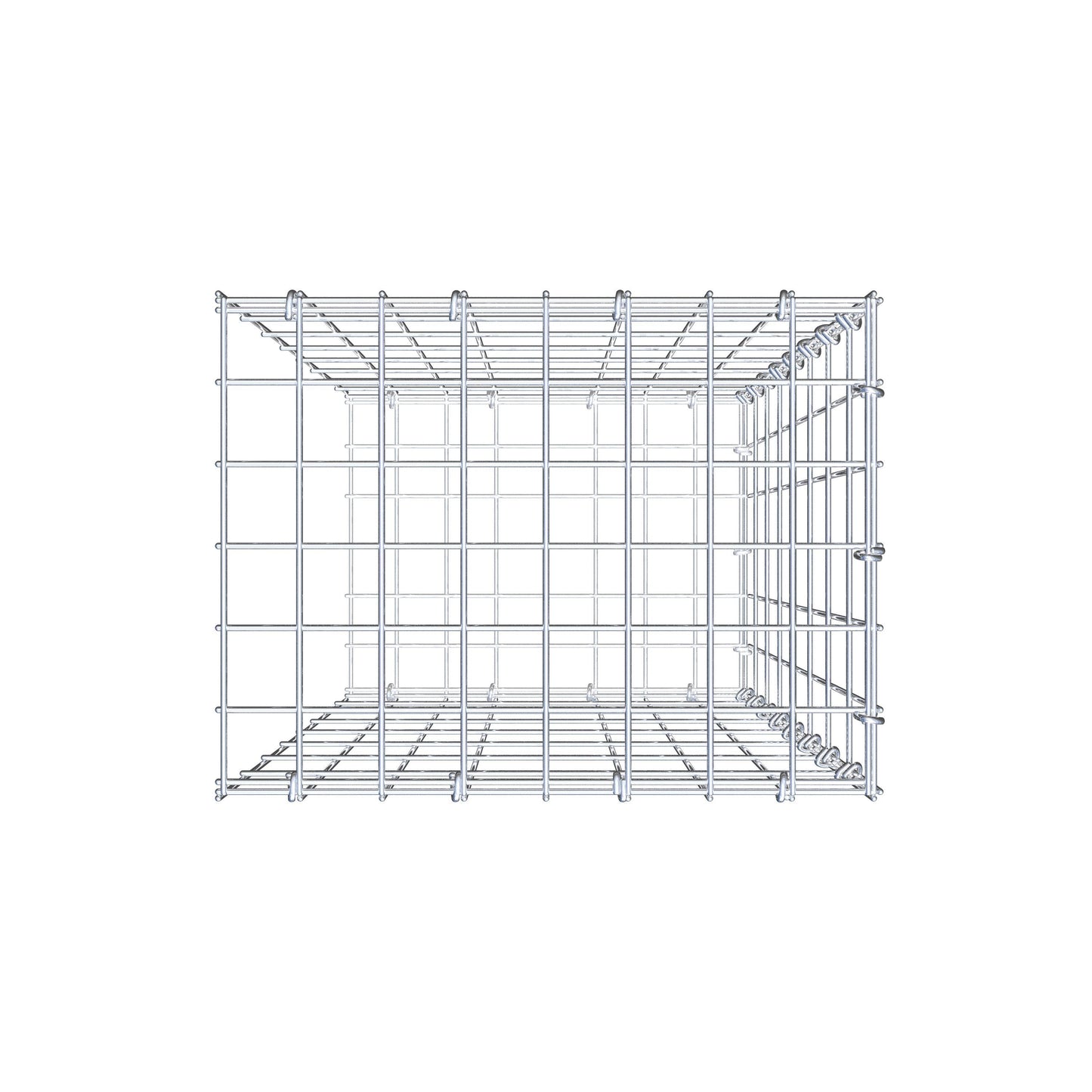 Fourche rapportée type 2 80 cm x 40 cm x 30 cm, mailles 5 cm x 10 cm, anneau en C