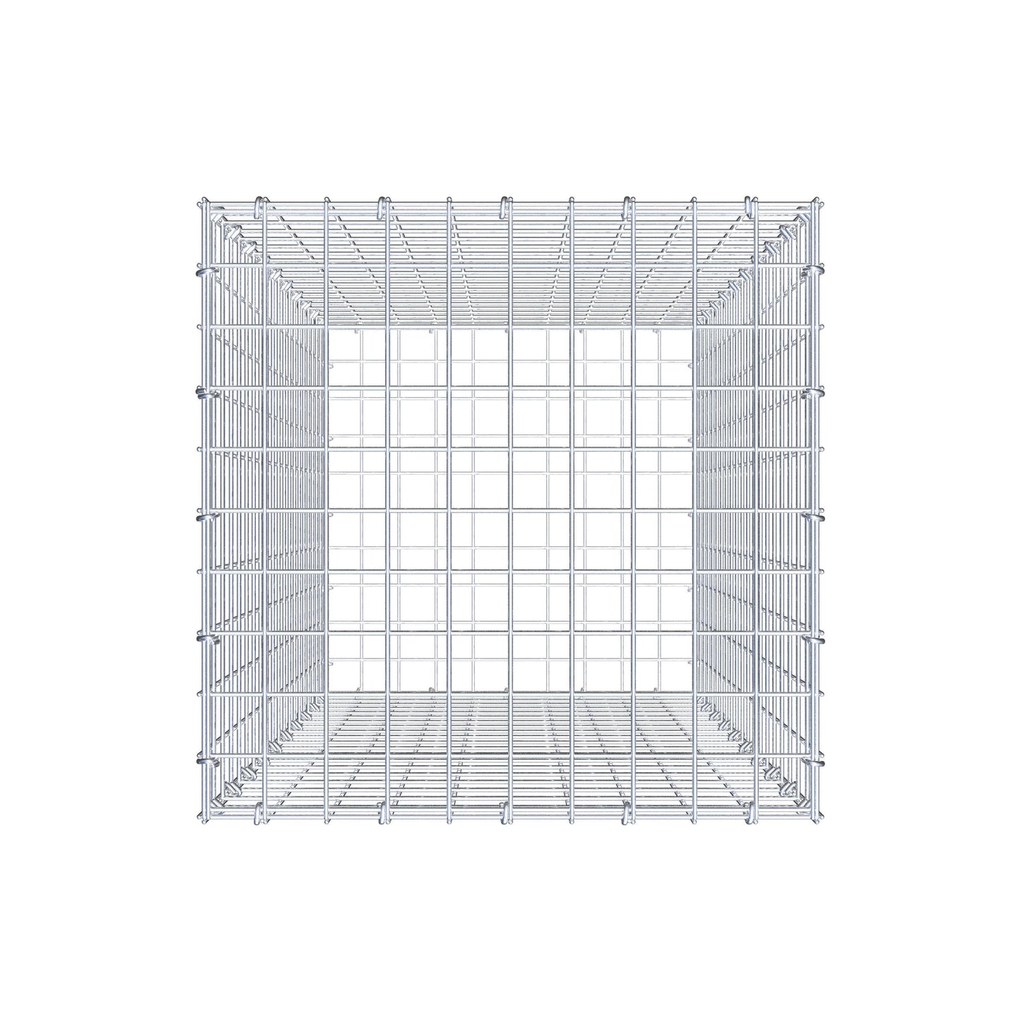 Gabbione 100 cm x 50 cm x 50 cm (L x H x P), maglia 5 cm x 5 cm, anello a C