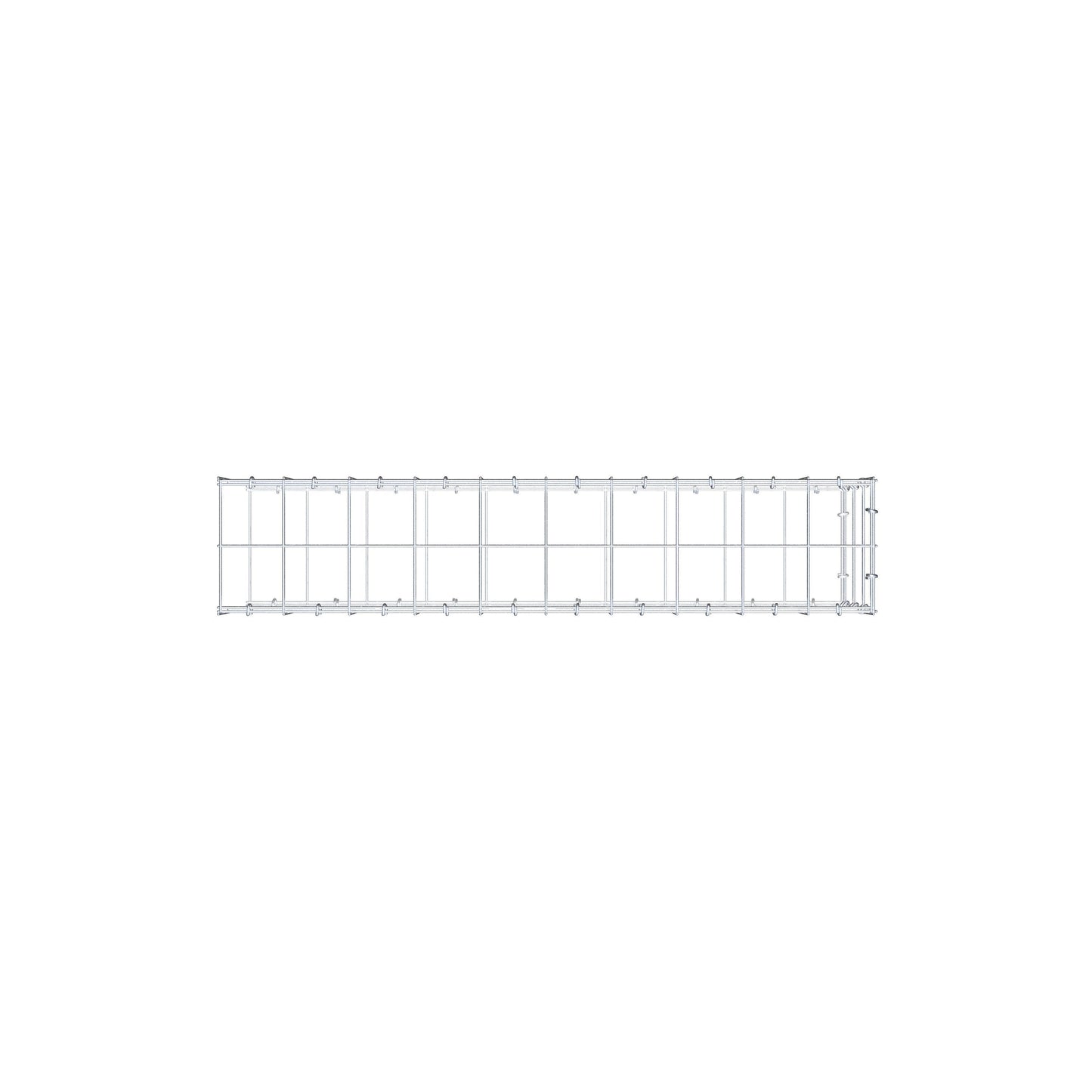 Monteret gabion type 2 100 cm x 30 cm x 20 cm (L x H x D), maskestørrelse 10 cm x 10 cm, C-ring