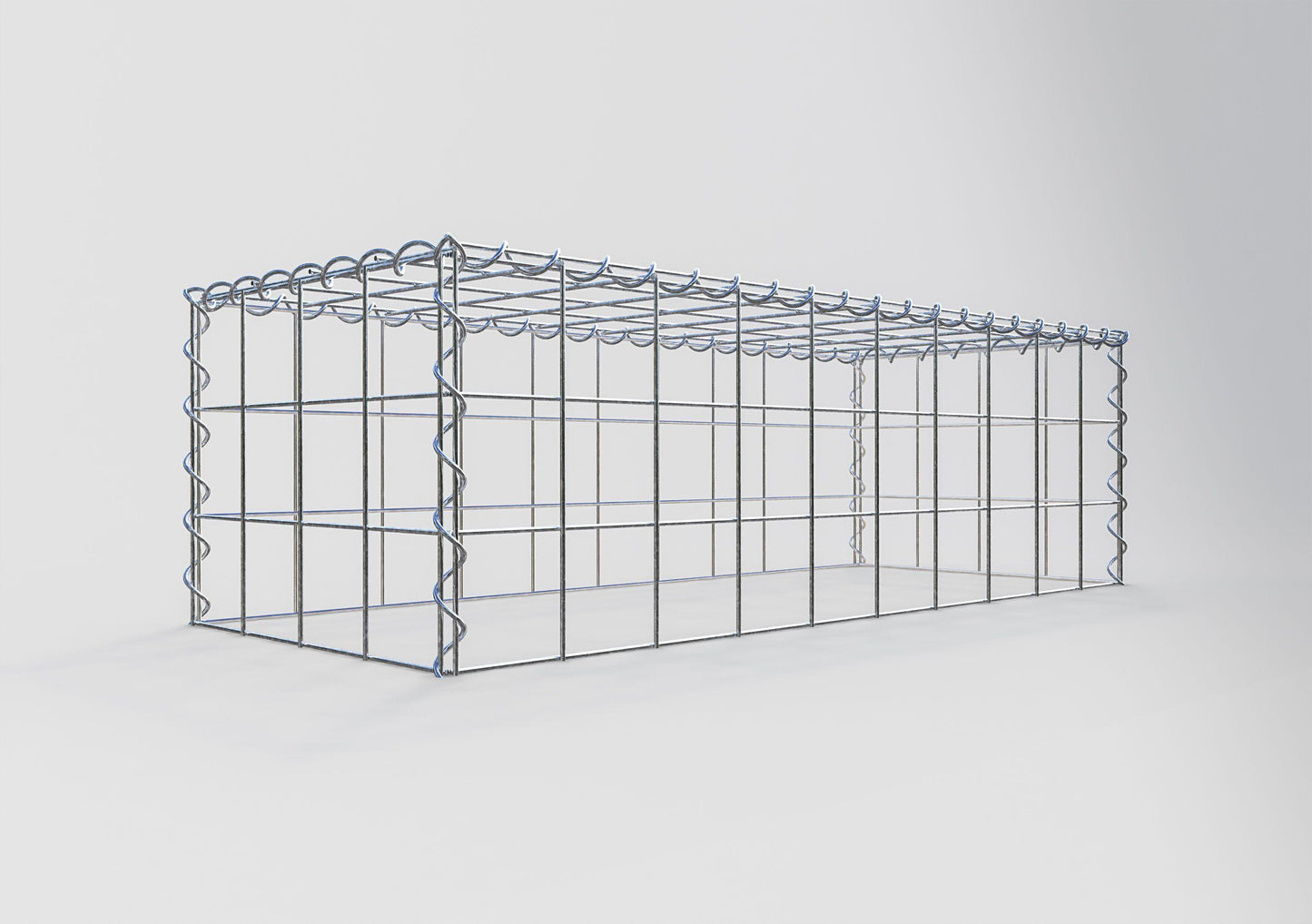 Anbaugabione Typ 3 100 cm x 30 cm x 40 cm (L x H x T), Maschenweite 10 cm x 10 cm, Spirale