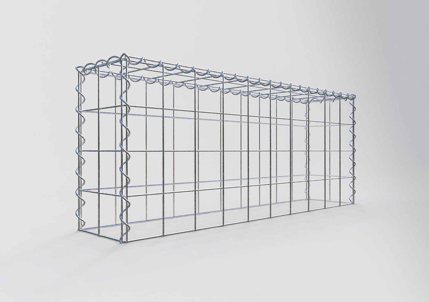 Opvokset gabion type 3 100 cm x 40 cm x 20 cm (L x H x D), maskestørrelse 10 cm x 10 cm, spiral