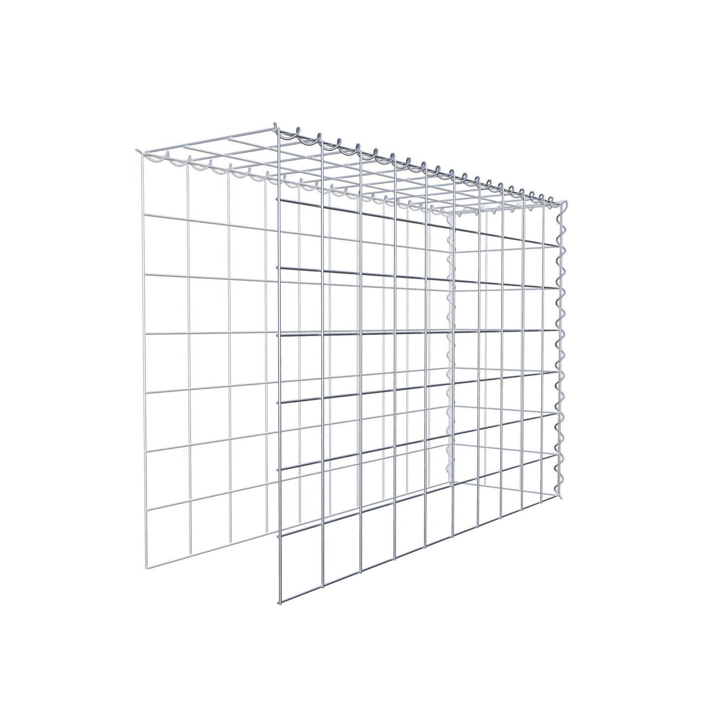 Opvokset gabion type 4 100 cm x 70 cm x 30 cm (L x H x D), maskestørrelse 10 cm x 10 cm, spiral