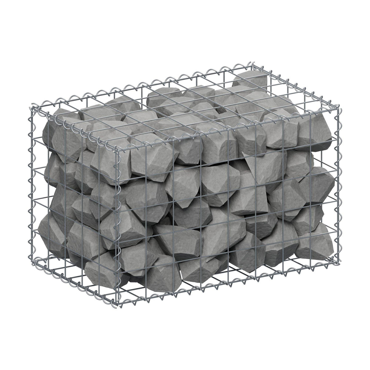Schanskorf 80 cm x 50 cm x 50 cm (L x H x D), maaswijdte 10 cm x 10 cm, spiraal