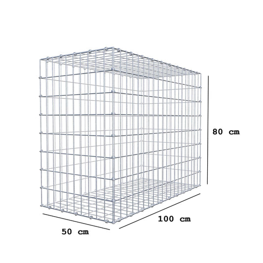 Gabione 100 cm x 80 cm x 50 cm (L x H x T), Maschenweite 5 x 10 cm, Spiralring