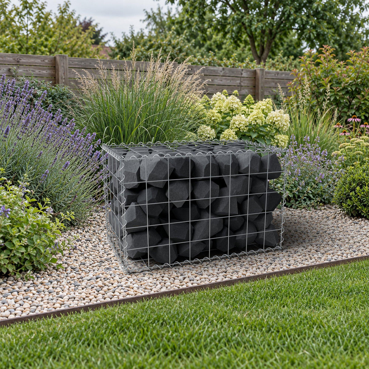 Schanskorf 80 cm x 50 cm x 50 cm (L x H x D), maaswijdte 10 cm x 10 cm, spiraal