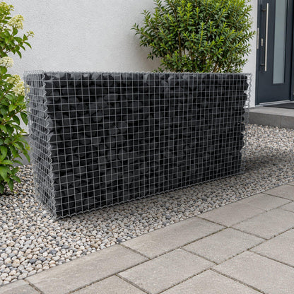 Gabion 200 cm x 100 cm x 50 cm (L x H x D), maskstorlek 5 cm x 5 cm, spiral