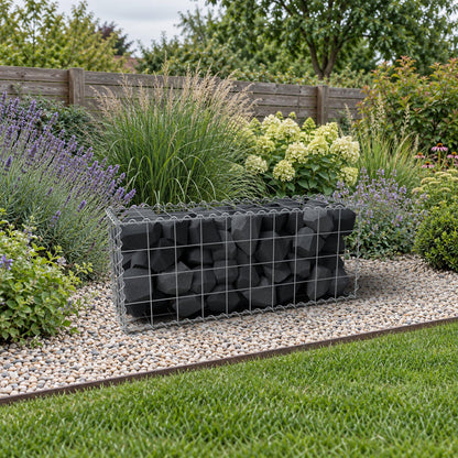 Gabion 100 cm x 40 cm x 30 cm (L x H x D), maskestørrelse 10 cm x 10 cm, spiral