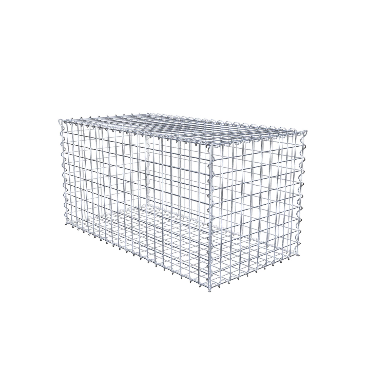 Sats med 2 gabioner 100 cm x 50 cm x 50 cm (L x H x D), maskstorlek 5 x 5 cm, spiral