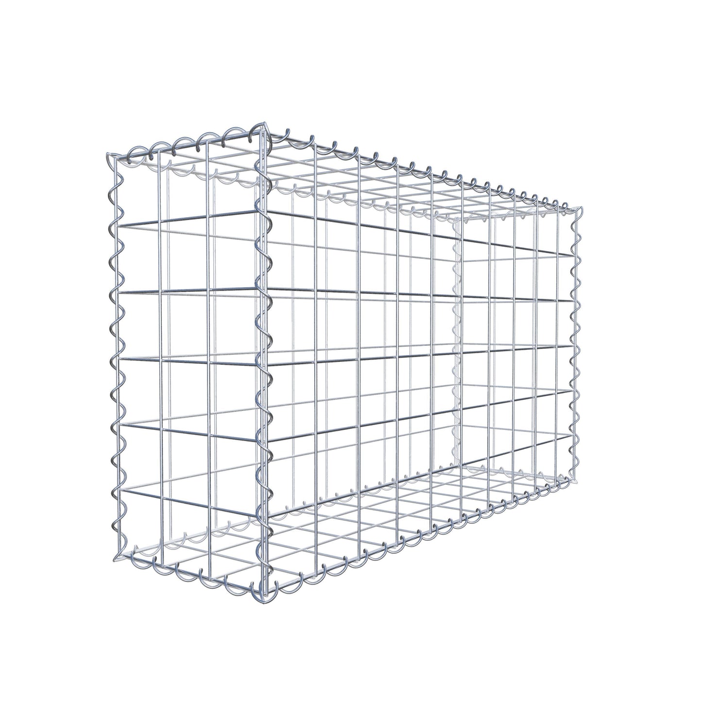 Gabion 100 cm x 60 cm x 30 cm (L x H x D), maskestørrelse 10 cm x 10 cm, spiral