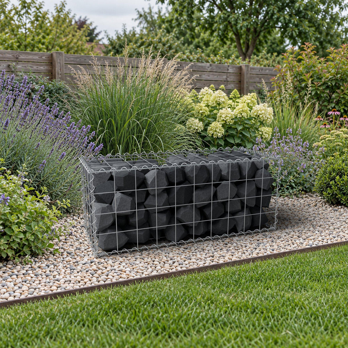 Gabione 100 cm x 40 cm x 40 cm (L x H x T), Maschenweite 10 cm x 10 cm, Spirale