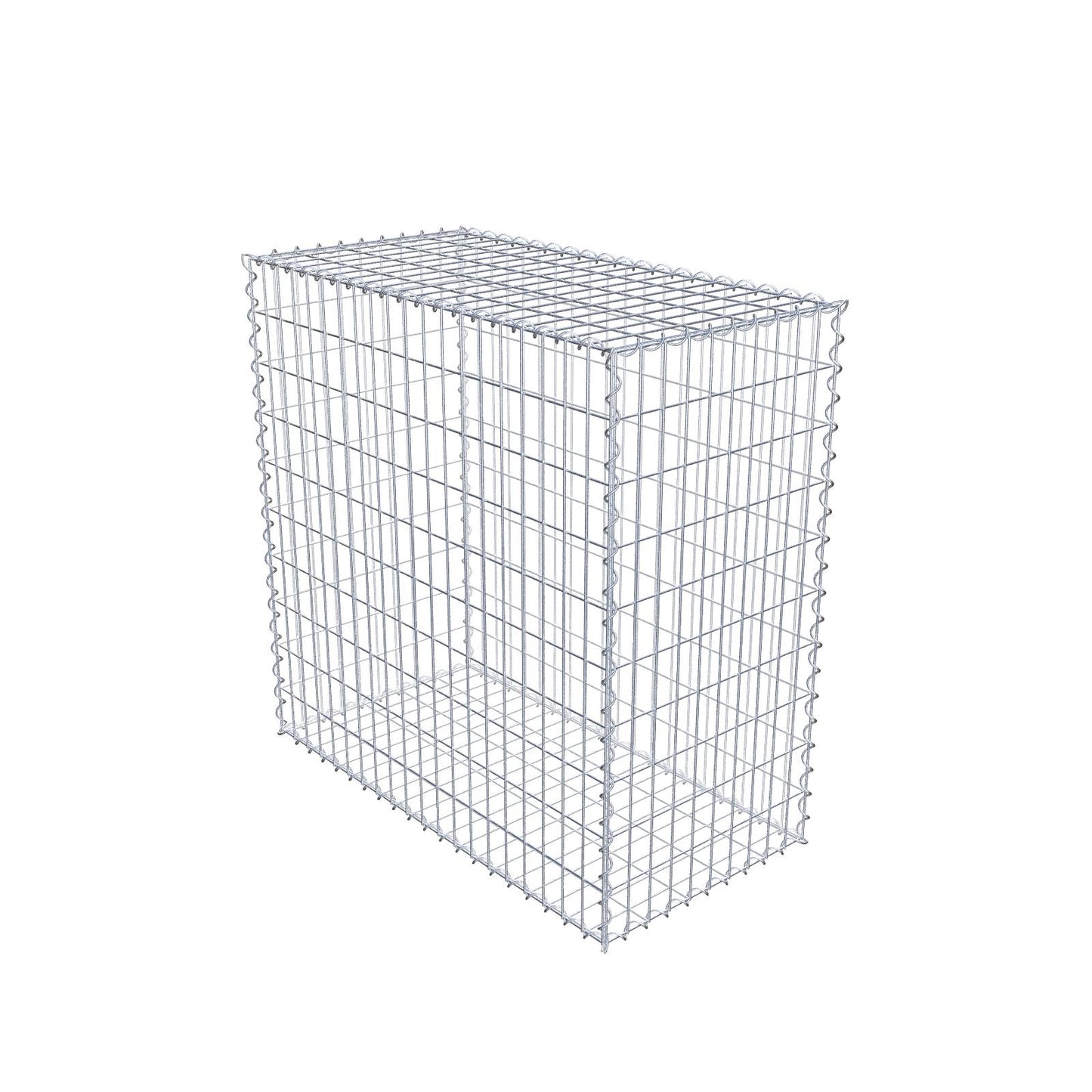 Gabião 100 cm x 100 cm x 50 cm (C x A x P), malhagem 5 cm x 10 cm, espiral