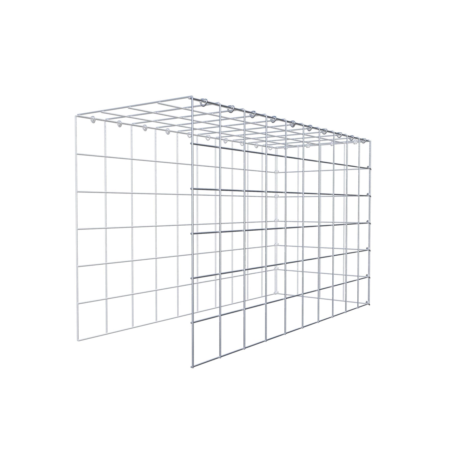 Gabbione aggiuntivo tipo 4 100 cm x 60 cm x 40 cm (L x H x P), maglia 10 cm x 10 cm, anello a C