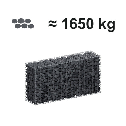 Gabbione 200 cm x 100 cm x 50 cm (L x H x P), maglia 5 cm x 10 cm, spirale