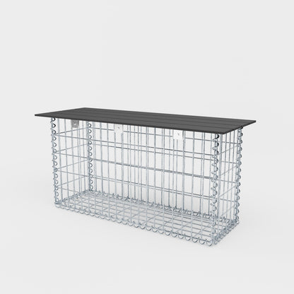 Banco de jardim gabião espiral 105 x 50 x 30 cm - MW 5 x 10 cm, com capa reciclada em antracite