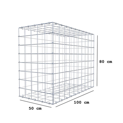 Gabion 100 cm x 80 cm x 50 cm (L x H x D), maskstorlek 10 x 10 cm, spiralring