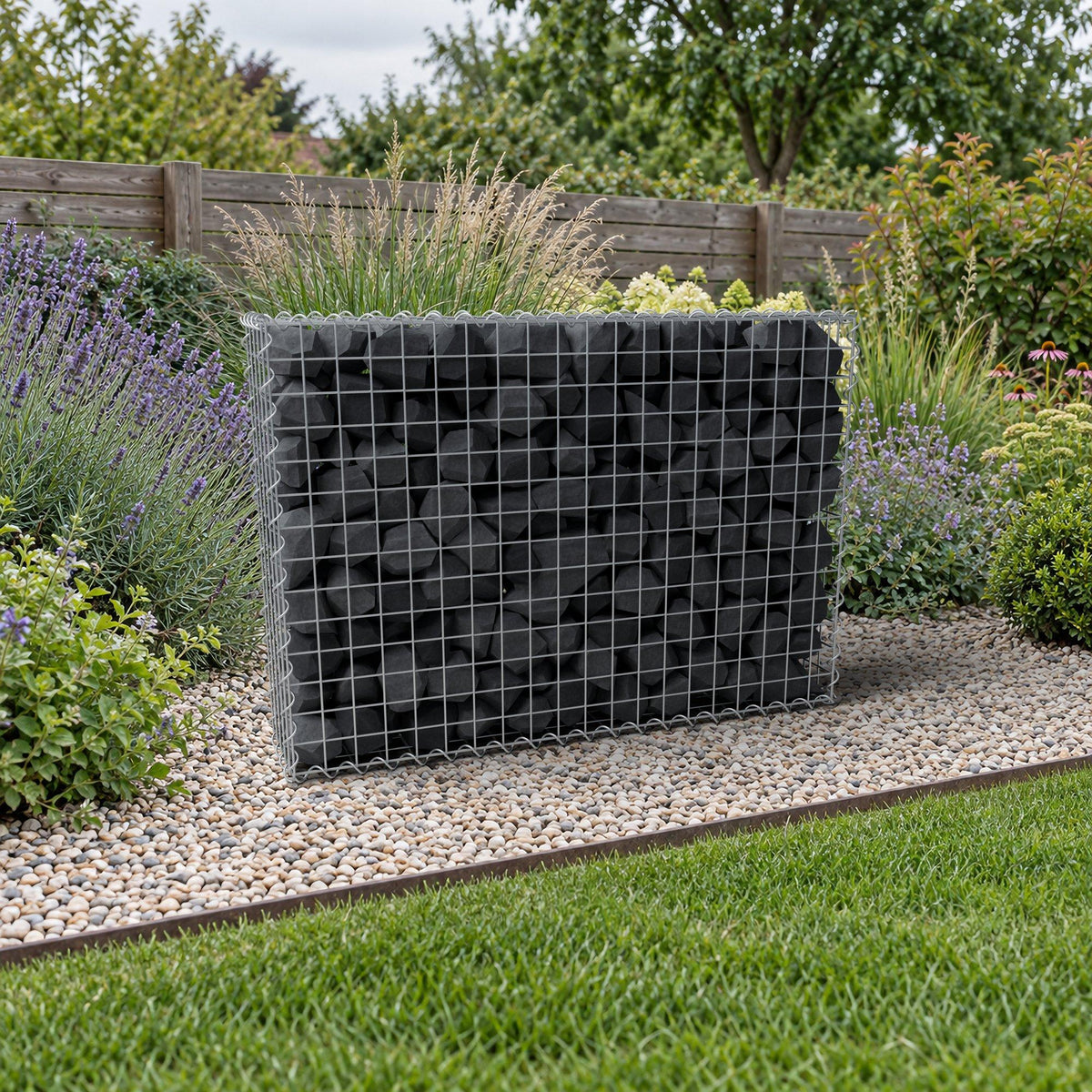 Gabione 100 cm x 70 cm x 20 cm (L x H x T), Maschenweite 5 cm x 5 cm, Spirale