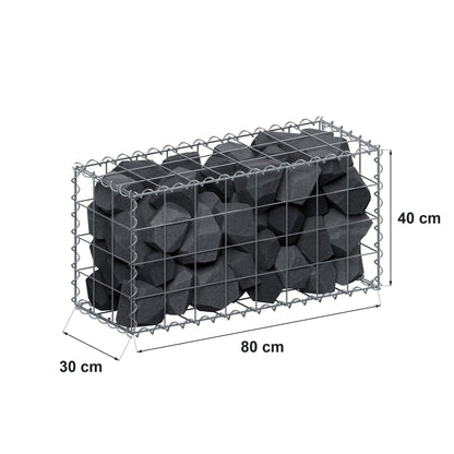 Gabion 80 cm x 40 cm x 30 cm (L x H x P), mailles 10 cm x 10 cm, spirale