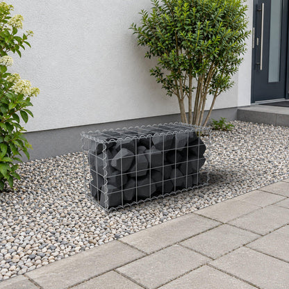 Gabion 80 cm x 40 cm x 30 cm (L x H x P), mailles 10 cm x 10 cm, spirale