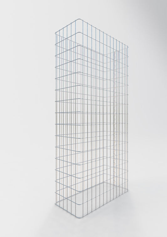 Gabion hegn længde 72 cm, højde 160 cm, dybde 32 cm, maskestørrelse 5 x 10 cm