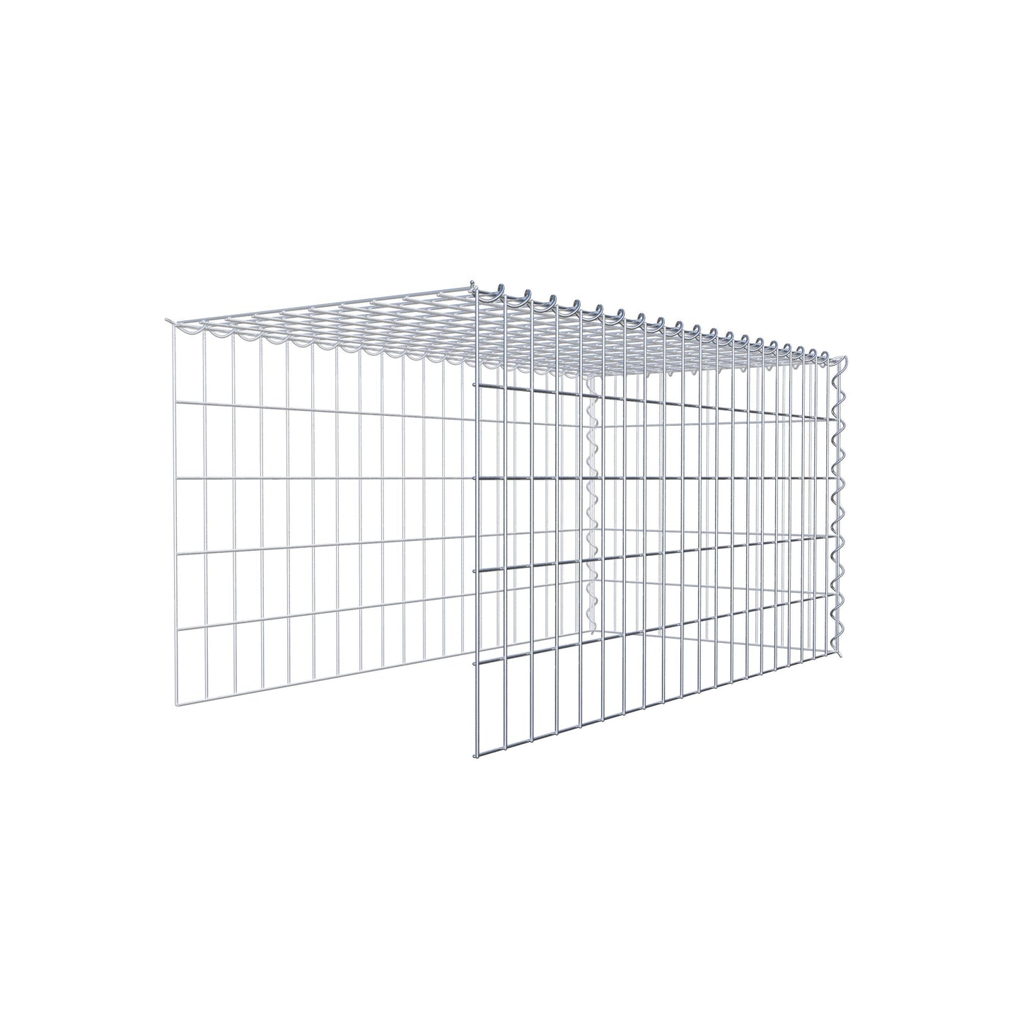 Gabião tipo 4 100 cm x 50 cm x 50 cm (C x A x P), malhagem 5 cm x 10 cm, espiral