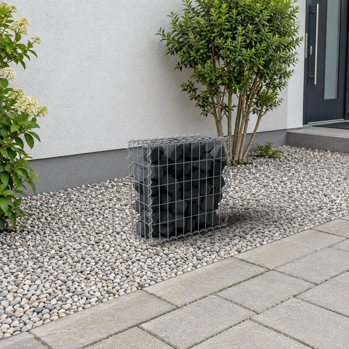 Gabion 50 cm x 50 cm x 20 cm (L x H x D), maskestørrelse 5 cm x 10 cm, spiral