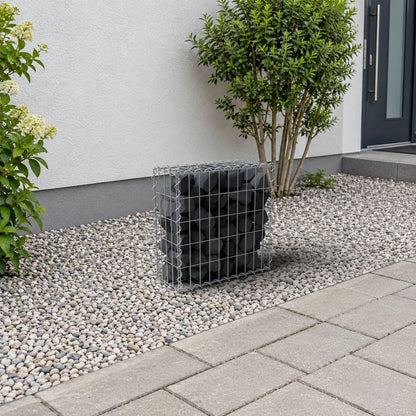 Gabion 50 cm x 50 cm x 20 cm (L x H x D), maskestørrelse 5 cm x 10 cm, spiral