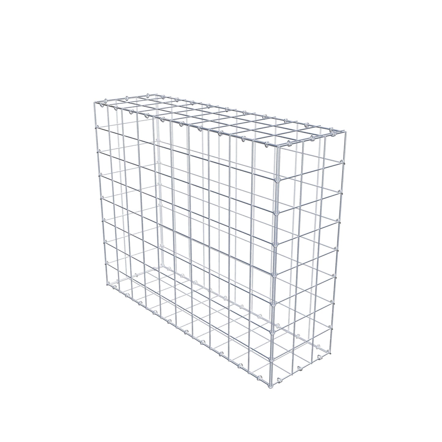 Gabião 100 cm x 80 cm x 30 cm (C x A x P), malhagem 10 cm x 10 cm, anel C