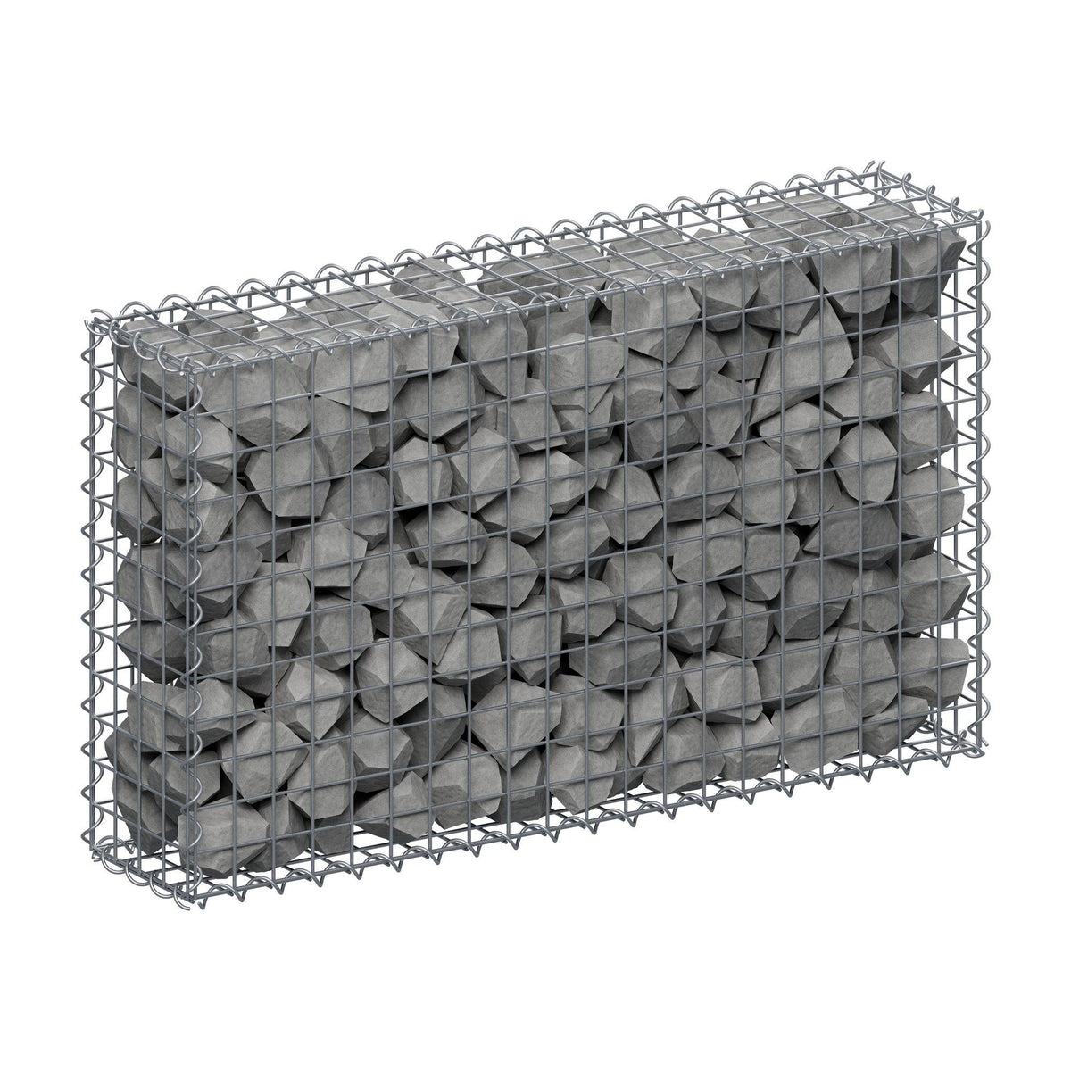 Gabion 100 cm x 60 cm x 20 cm (L x H x D), maskestørrelse 5 cm x 5 cm, spiral