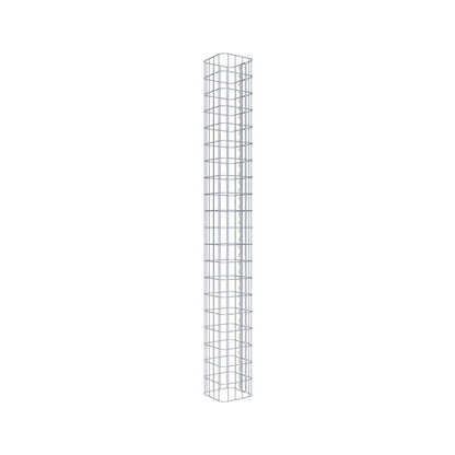 Coluna de gabião quadrada galvanizada a quente, 22 cm x 22 cm, 200 cm de altura, malha 5 cm x 10 cm