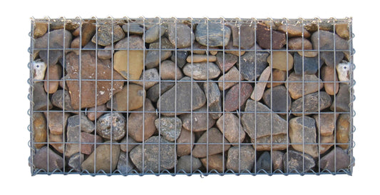 Conjunto de 2 gabiões 100 cm x 30 cm x 20 cm (C x A x P), malhagem 5 x 10 cm, espiral