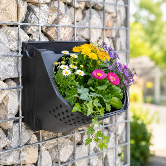 Gabion hanging pot for flowers and plants 15 cm x 15 cm x 15 cm (L x H x D)