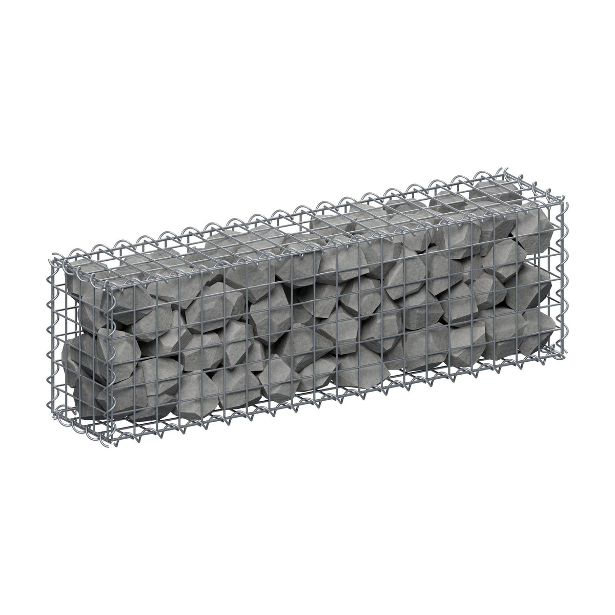 Gabion 100 cm x 30 cm x 20 cm (L x H x D), mesh size 5 cm x 5 cm, spiral