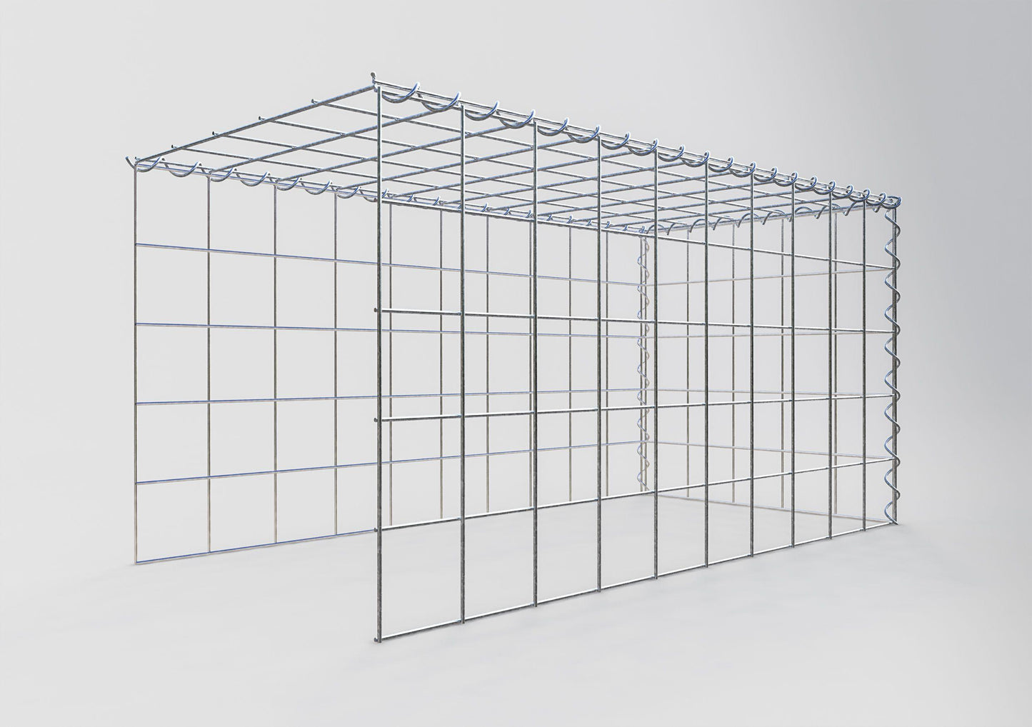 Gabion rapporté type 4 100 cm x 50 cm x 50 cm (L x H x P), mailles 10 cm x 10 cm, spirale