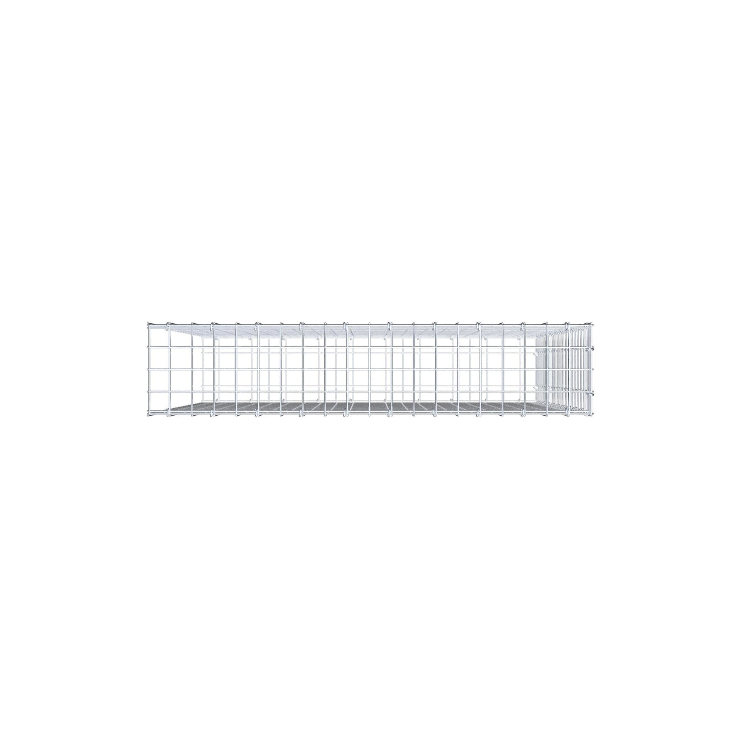 Monteret gabion type 2 100 cm x 100 cm x 20 cm (L x H x D), maskestørrelse 5 cm x 5 cm, C-ring