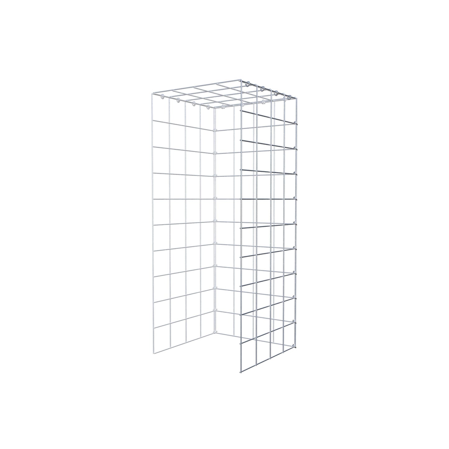 Fourche rapportée type 4 100 cm x 40 cm x 40 cm (L x H x P), mailles 10 cm x 10 cm, anneau en C