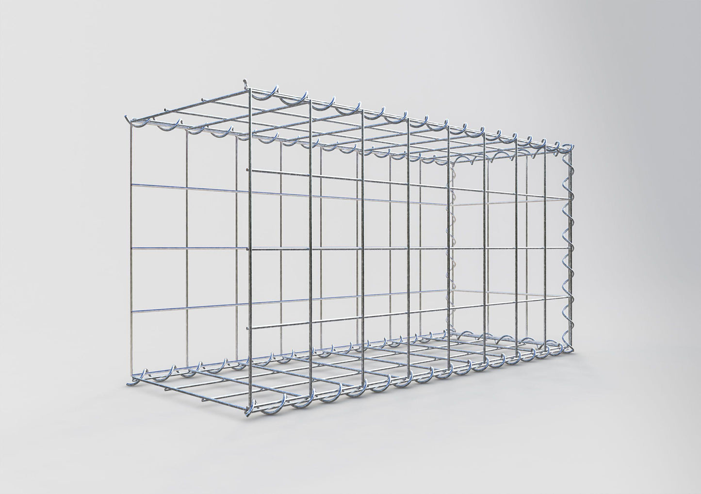 Add-on schanskorf type 2 80 cm x 40 cm x 30 cm (L x H x D), maaswijdte 10 cm x 10 cm, spiraalvormig